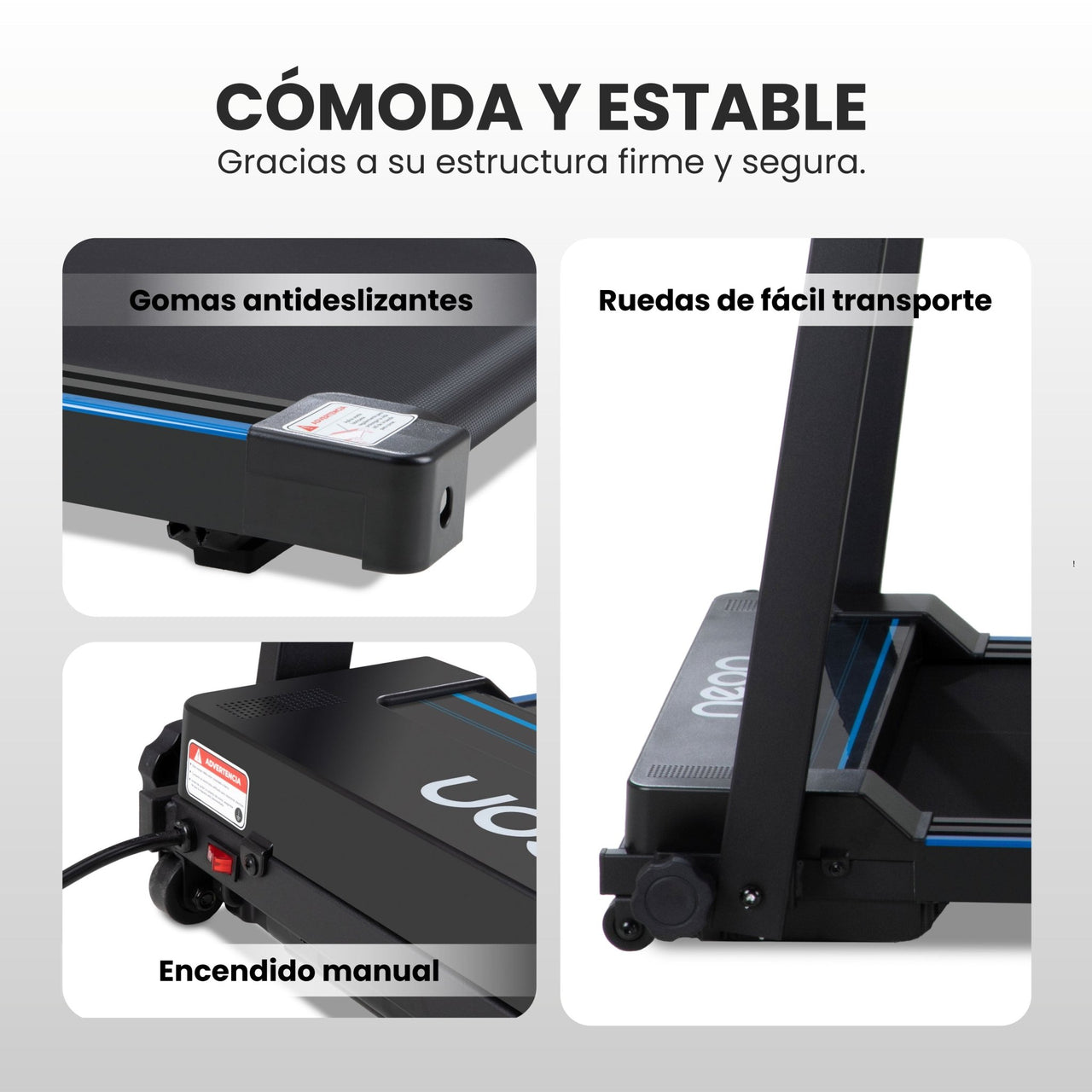 Caminadora Eléctrica Plegable Pantalla LCD + 2 Inclinaciones