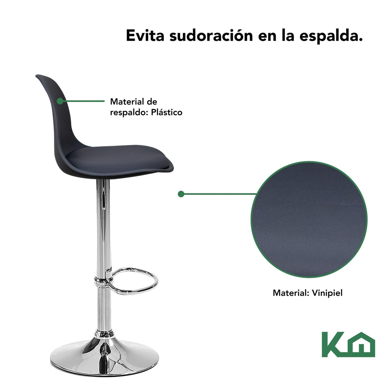 Banco Silla De Comedor Giratorio Respaldo Cafeteria Cocina