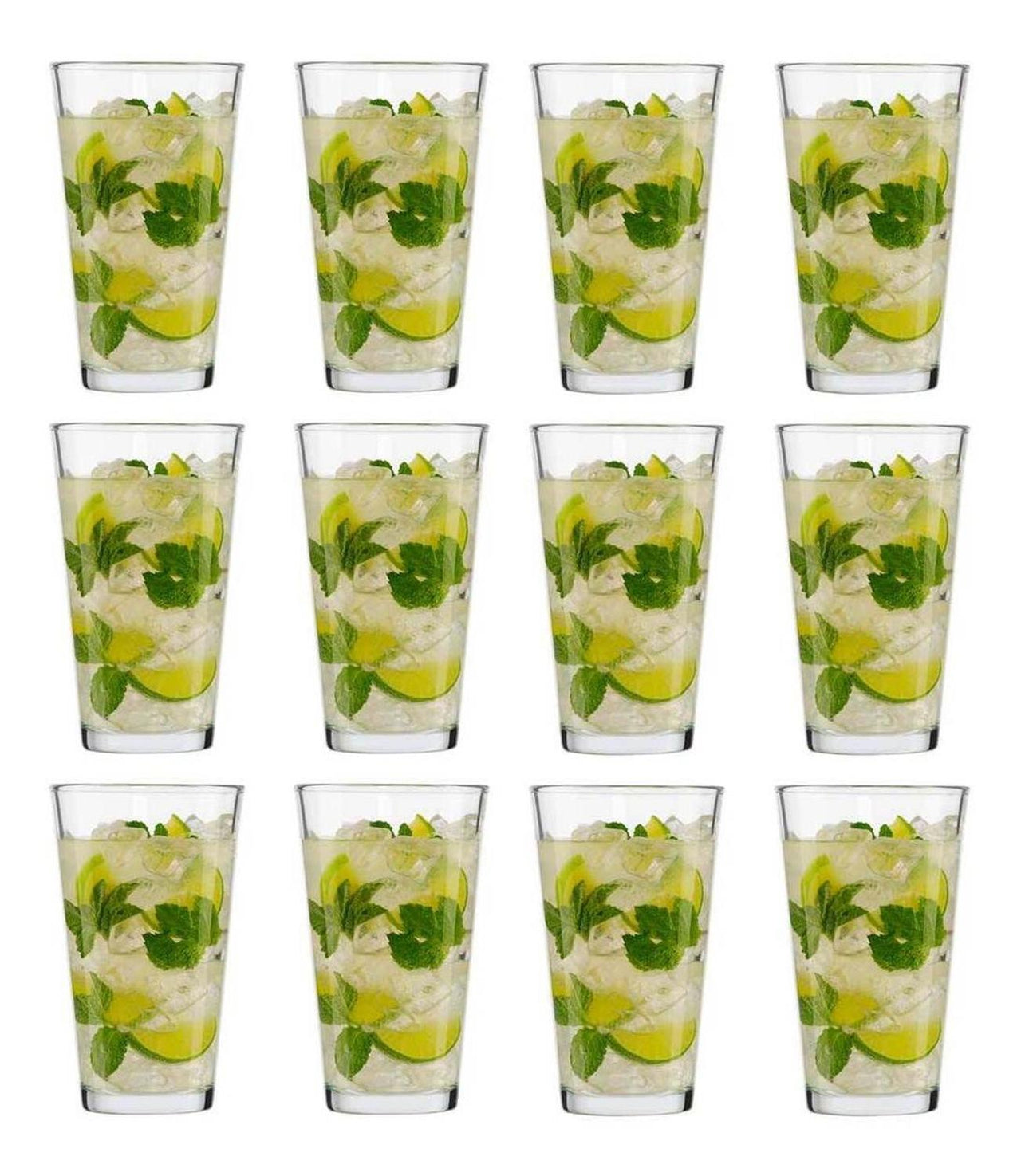 Juego 12 Vasos 473 Ml Cavana Vidrio Cocina Beber Hogar Crisa