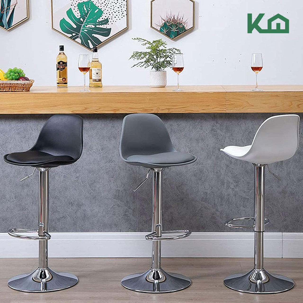 Banco Silla De Comedor Giratorio Respaldo Cafeteria Cocina