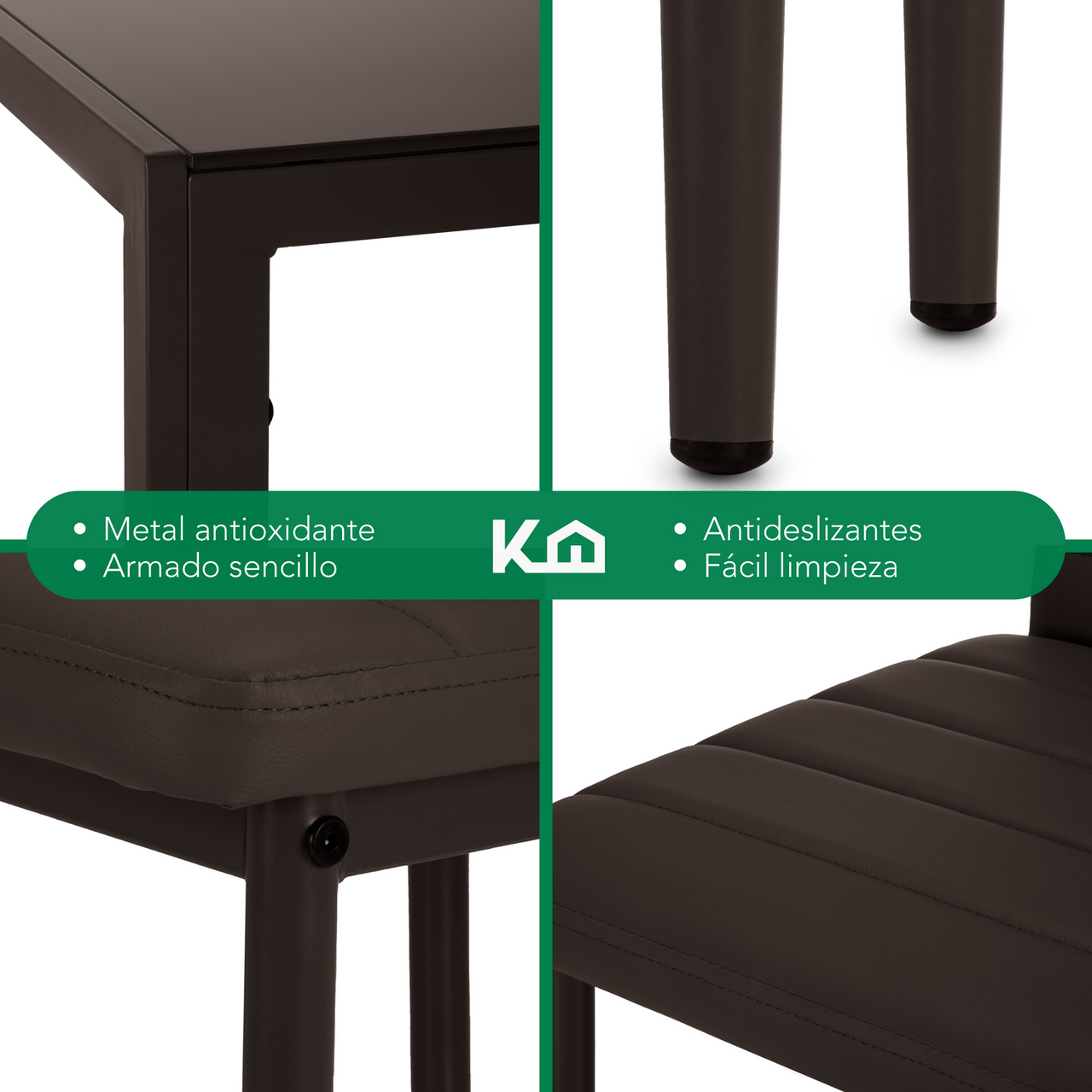 Juego De Comedor 6 Sillas y Mesa De Vidrio Templado Moderno