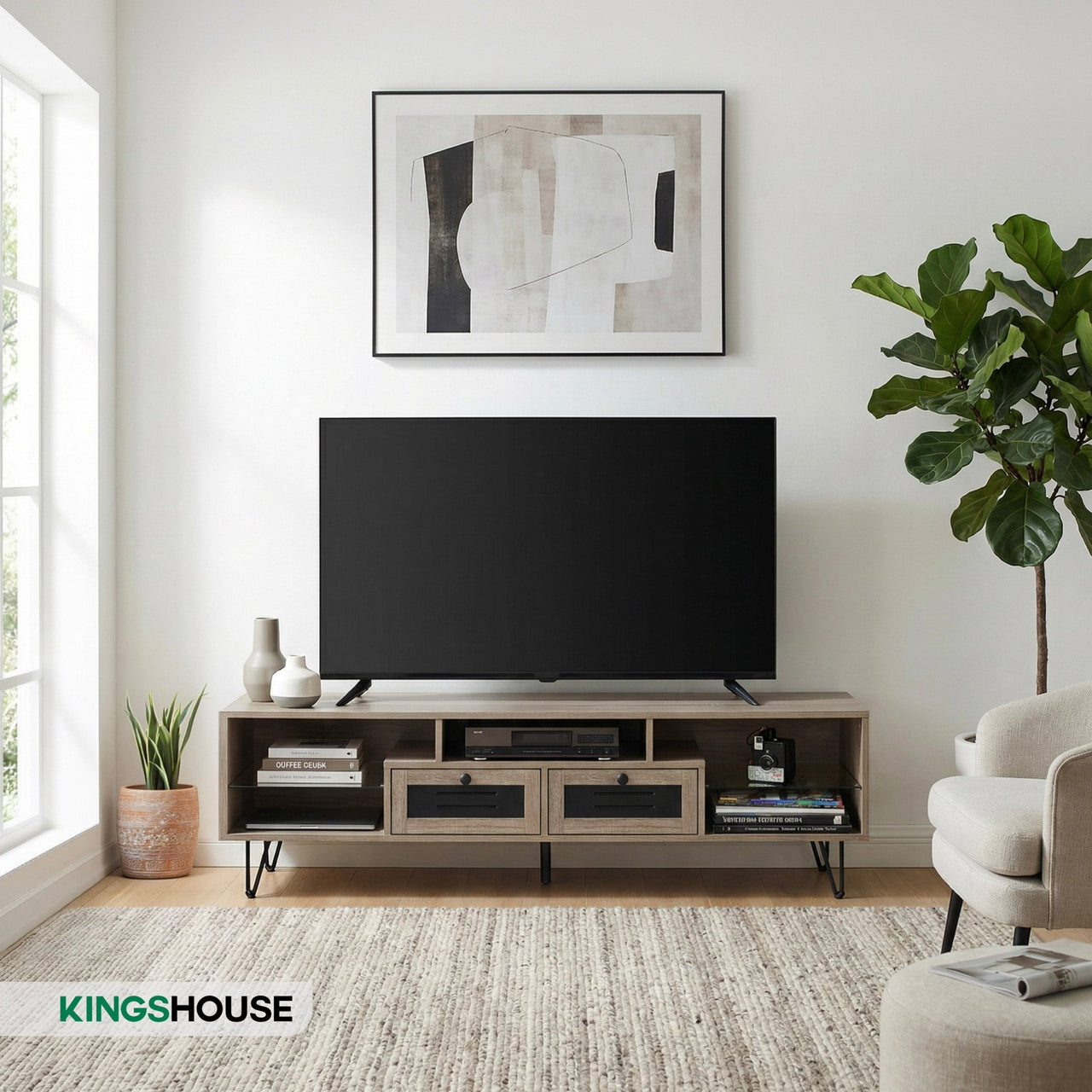 Centro de Entretenimiento Mueble Pantalla 55” 2 Cajones