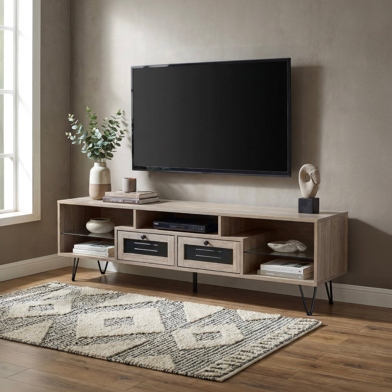 Centro de Entretenimiento Mueble Pantalla 55” 2 Cajones