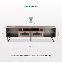 Thumbnail for Centro de Entretenimiento Mueble Pantalla 55” 2 Cajones