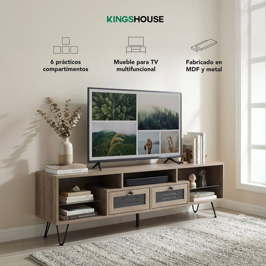 Centro de Entretenimiento Mueble Pantalla 55” 2 CajonesTABL-MONTAN1-NEG