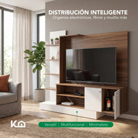 Thumbnail for Centro Entretenimiento 55” Mueble TV Almacenamiento Madera
