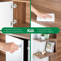 Thumbnail for Centro Entretenimiento 55” Mueble TV Almacenamiento Madera