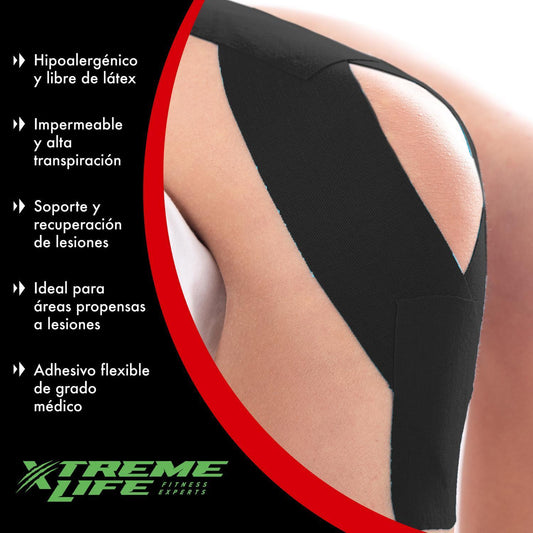 Cinta Kinesiologica Resistente Al Agua Kinesiotape NegroDPCKCK000001