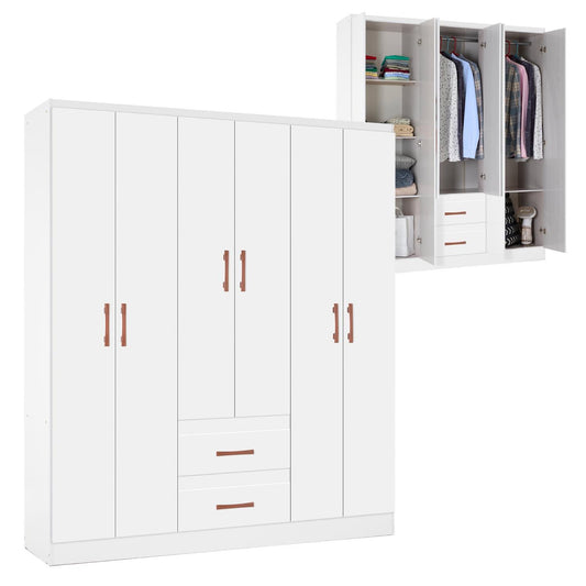 Closet Armario Mueble Moderno 6 Puertas 2 CajonesDRESMULTI6 - BLA