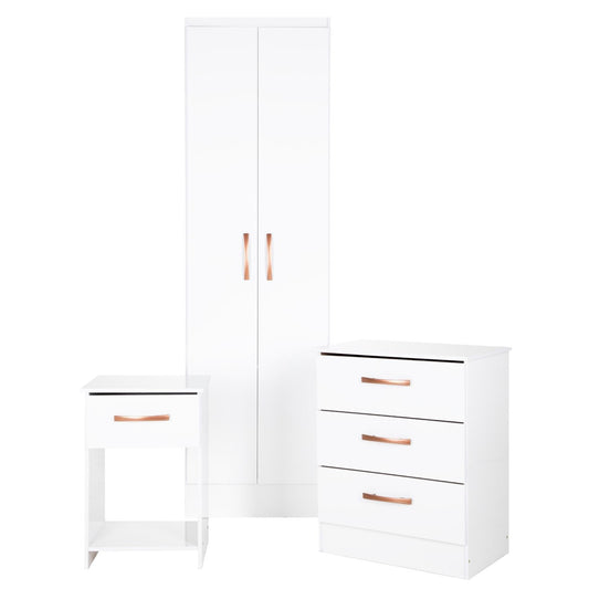 Closet Ropero 2 Puertas Con Cómoda Buró Cajones y Mesa NocheBEDRM3 - BLA