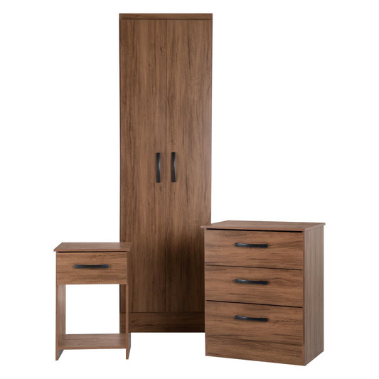 Closet Ropero 2 Puertas Con Cómoda Buró Cajones y Mesa NocheBEDRM3 - NOG