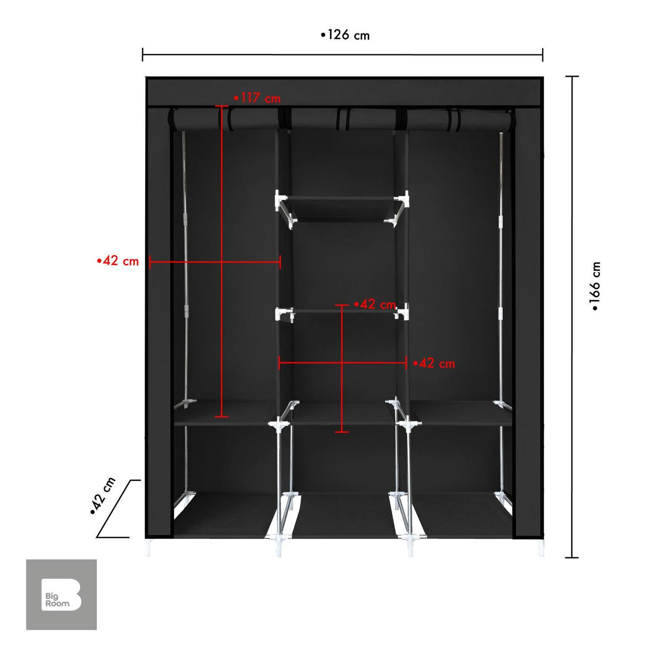 Closet Ropero Armable 3 Puertas Organizador Portatil