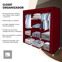 Thumbnail for Closet Ropero Armable 3 Puertas Organizador Portatil