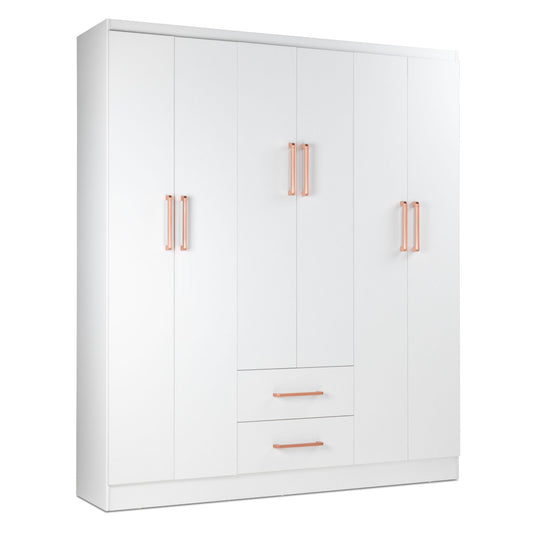Closet Ropero Armario Mueble Moderno 6 Puertas 2 CajonesDRESMULTI6-BLA
