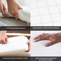 Thumbnail for Colchón Cuna Bebé Impermeable 100x70x7 Memory Hipoalergénico