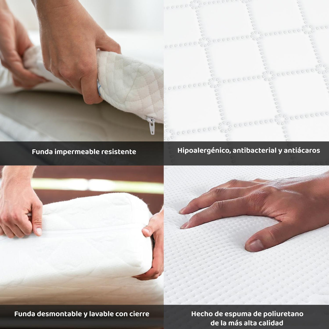 Colchon Cuna Bebe Impermeable Memory 130x70x15 Medium