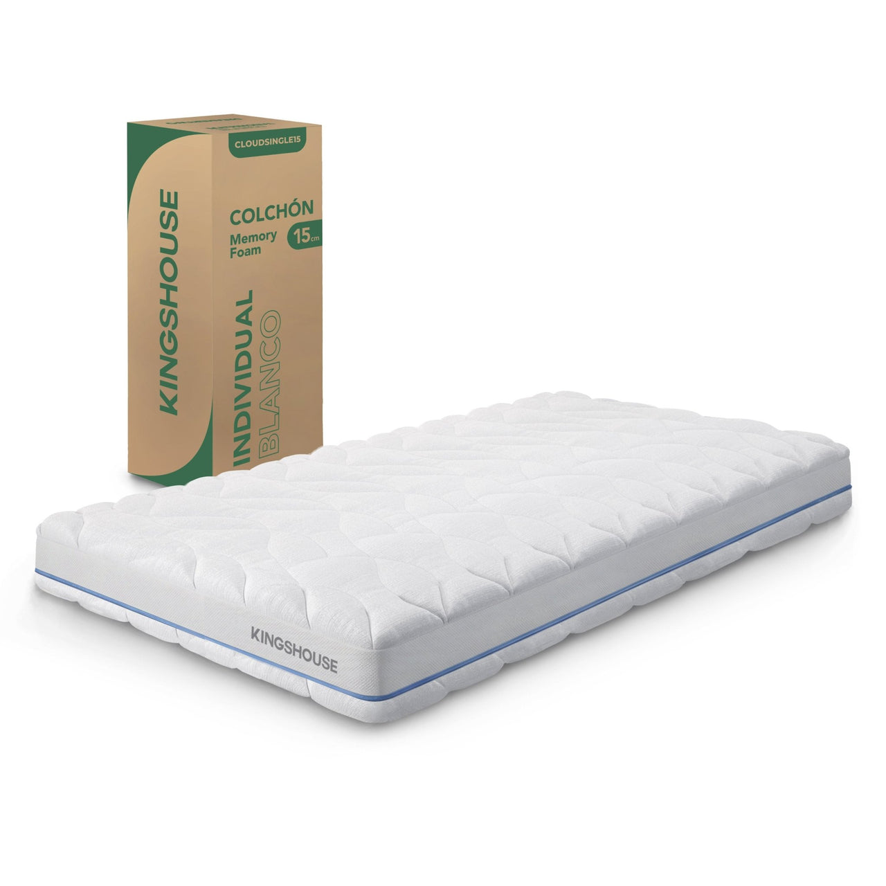 Colchón Individual Espuma Alta Densidad 15 cm Ergonómico
