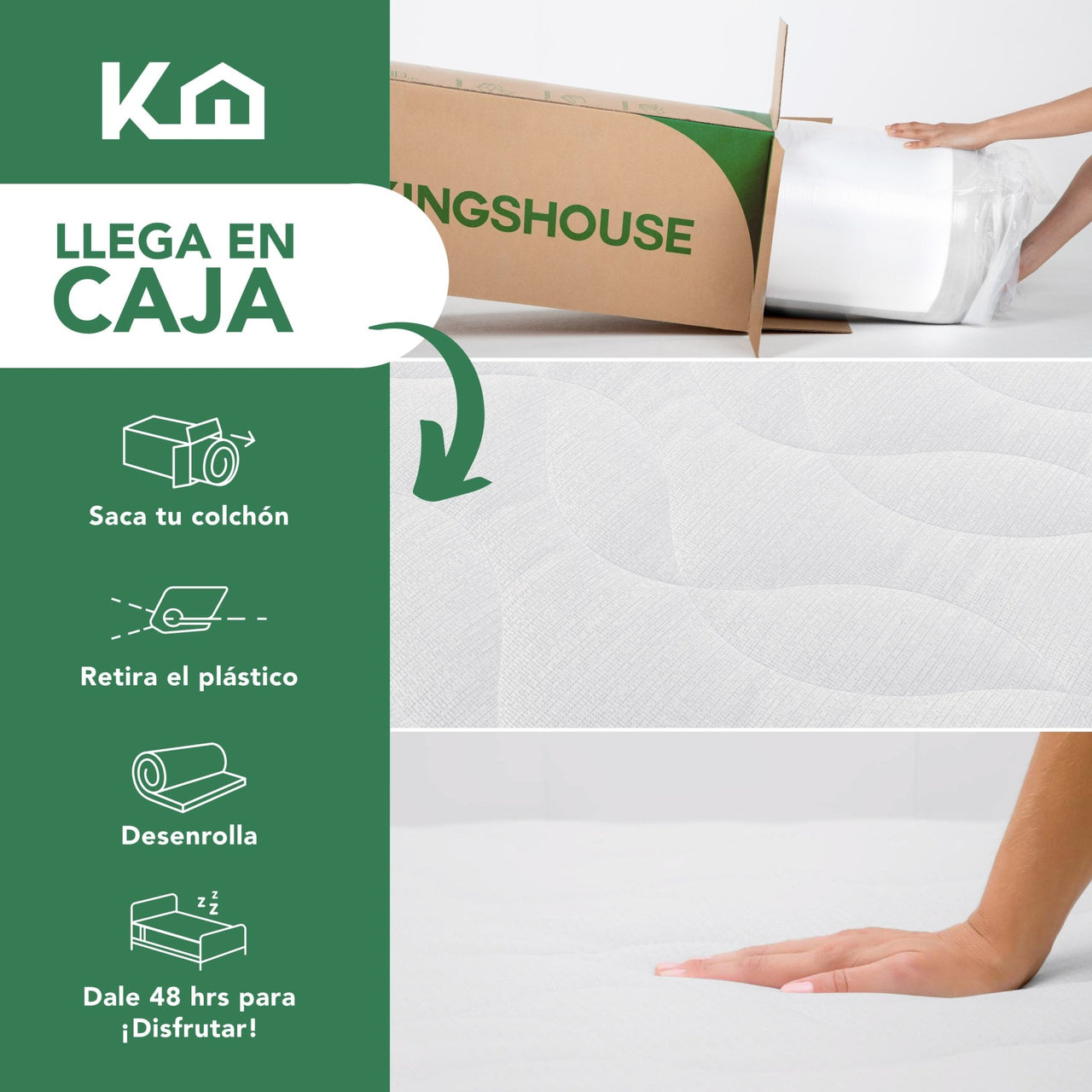 Colchón Individual Espuma Alta Densidad 15 cm Ergonómico