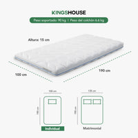 Thumbnail for Colchón Individual Espuma Alta Densidad 15 cm Ergonómico