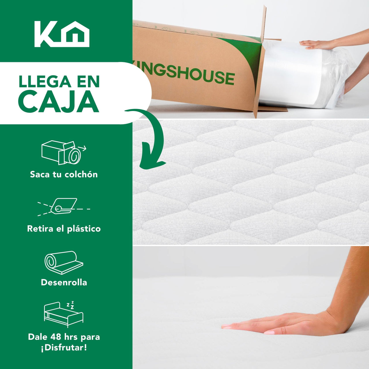 Colchón Individual Espuma Alta Densidad 18 cm Firmeza Media