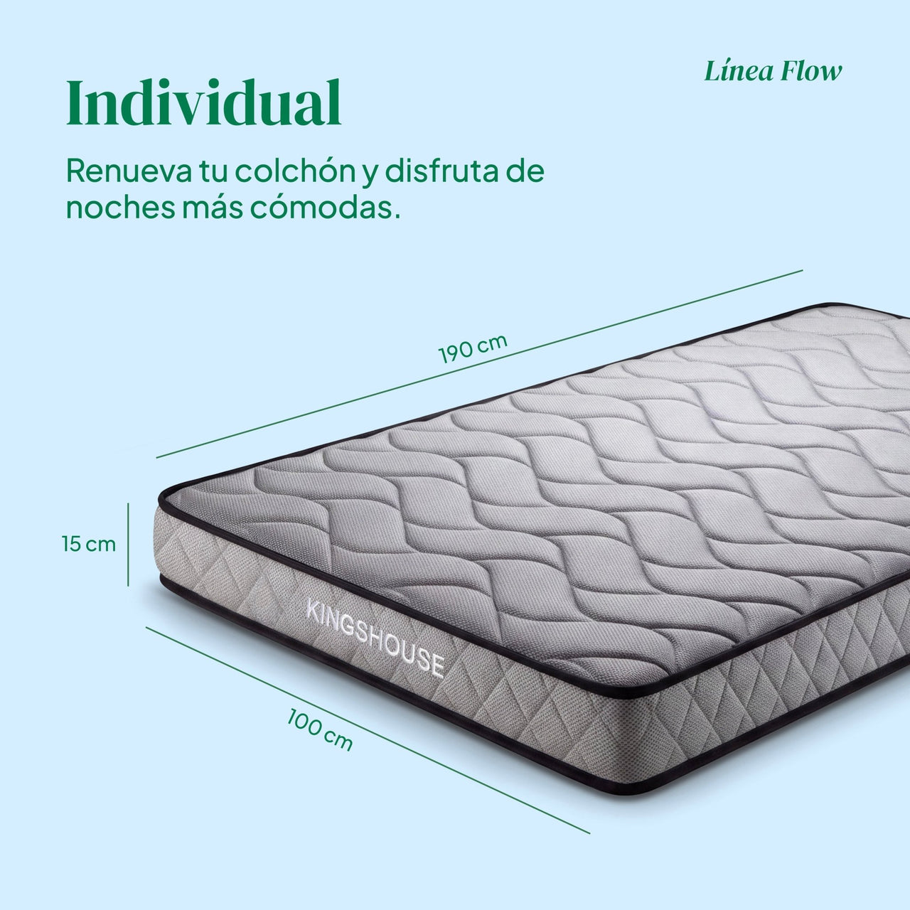 Colchón Individual Kingshouse | Memory Foam 15cm | En Caja