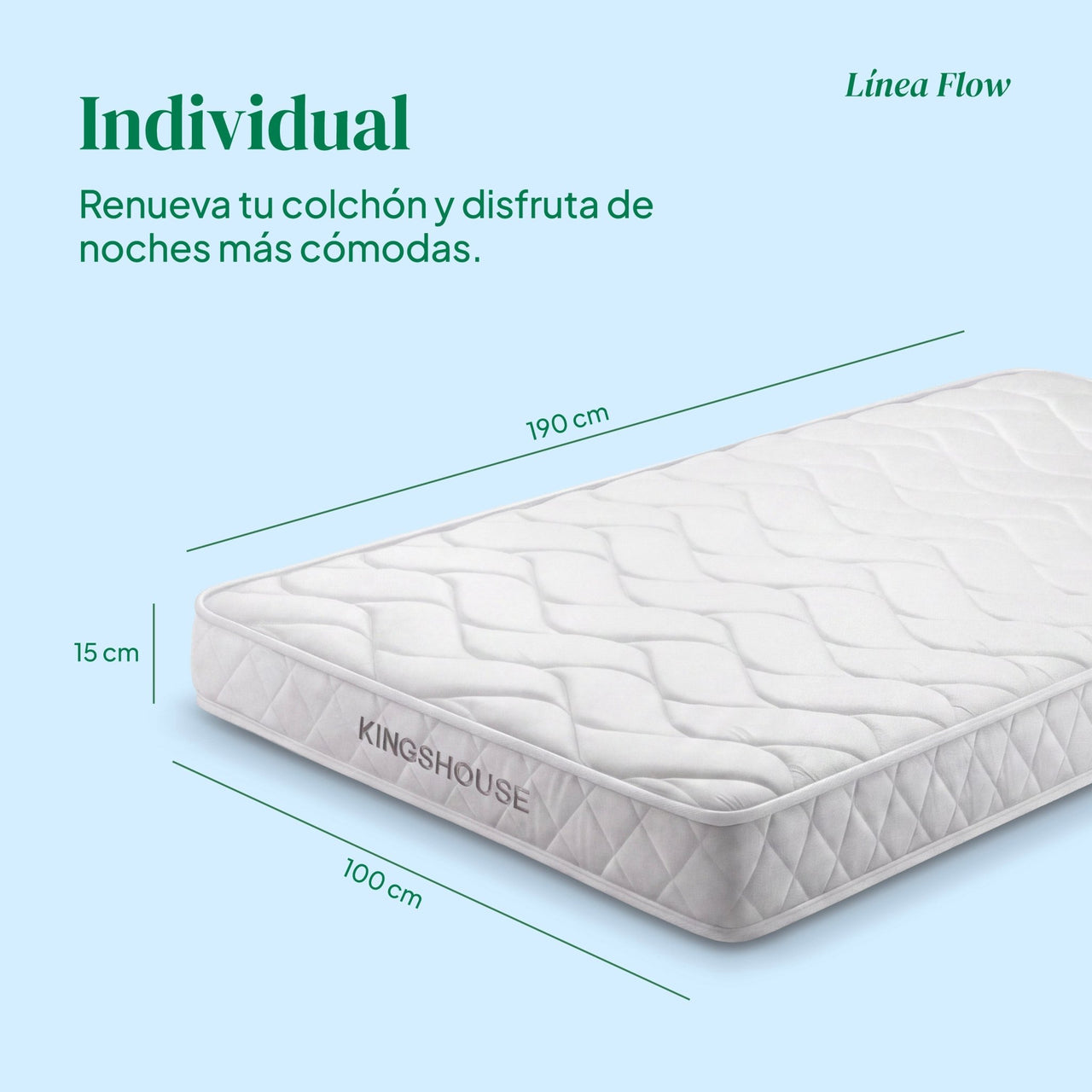 Colchón Individual Kingshouse | Memory Foam 15cm | En Caja