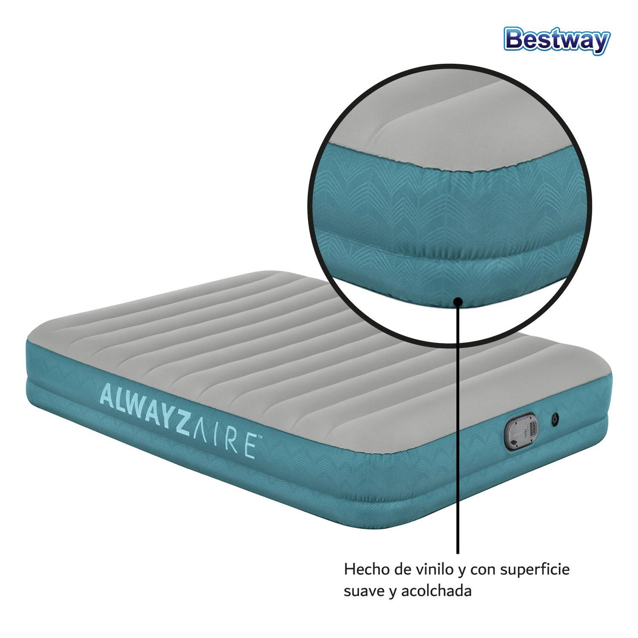 Colchon Inflable Queen Bomba Extraible Recargable Bestway