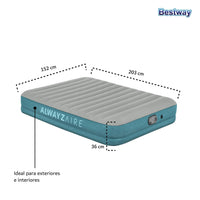 Thumbnail for Colchon Inflable Queen Bomba Extraible Recargable Bestway