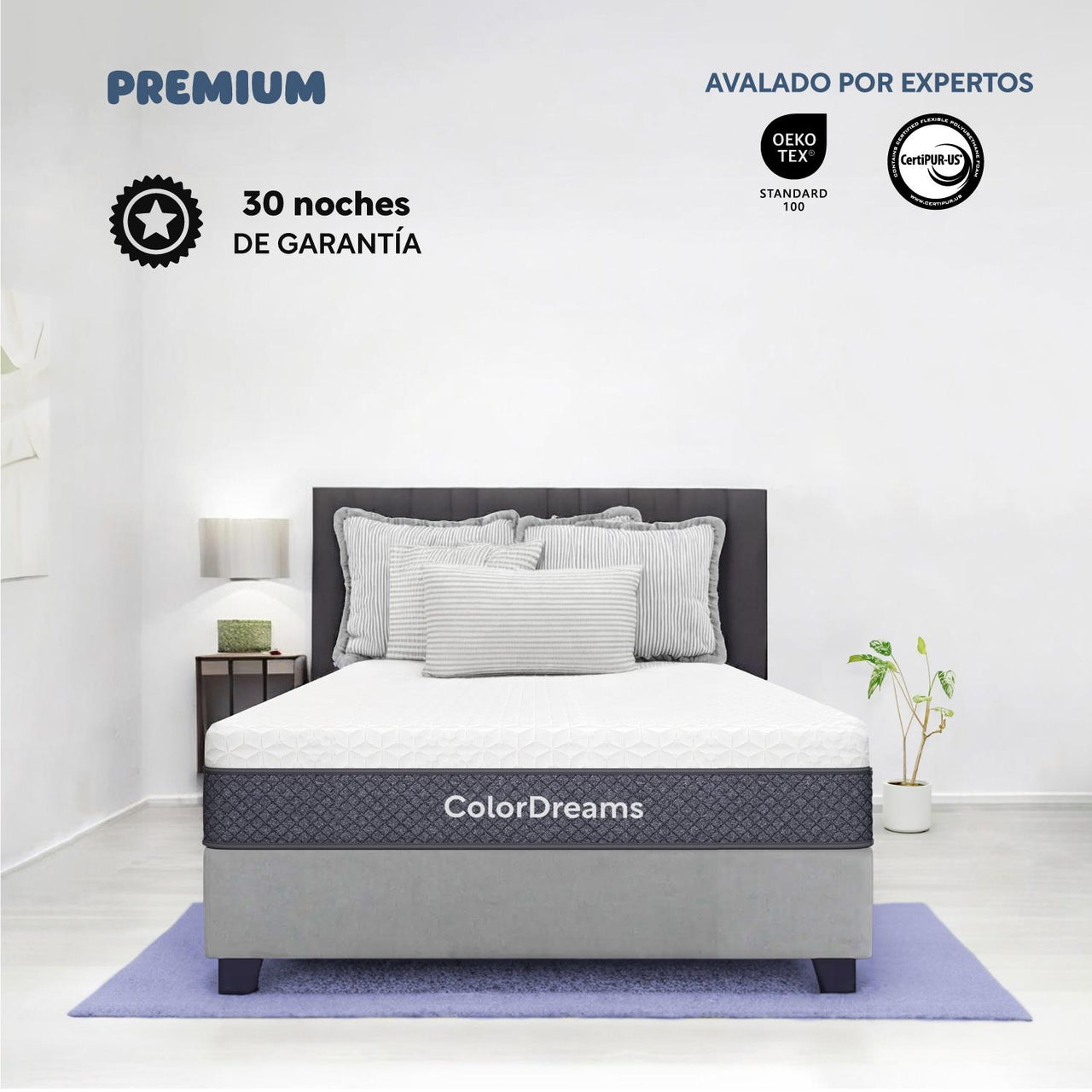 Colchón King Size En Caja Premium 200x190x23 cm Memory Foam Hipoalergénico KINGDREAMER ColorDreams