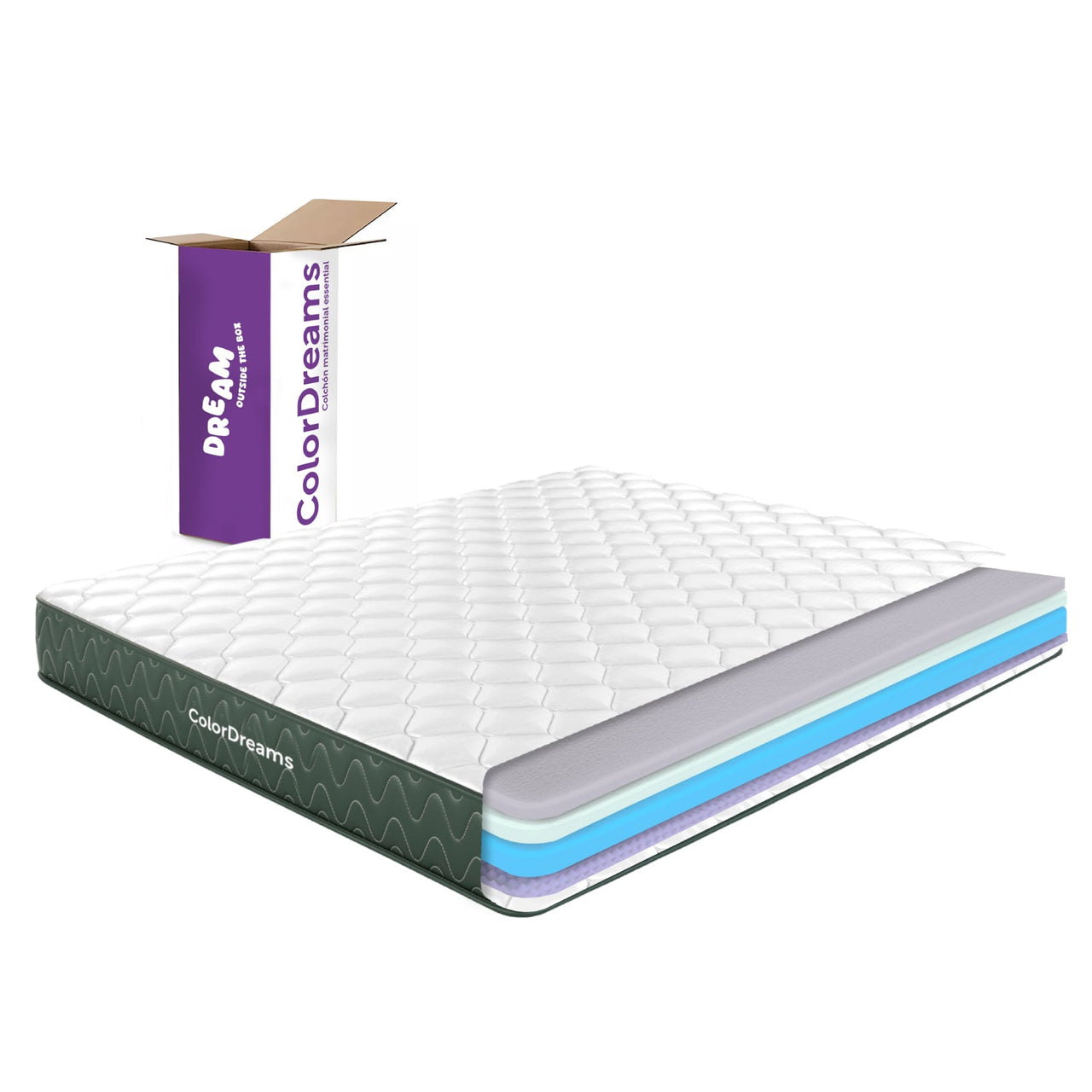 Colchón Matrimonial En Caja Essential Memory Foam 135x190x18 cm ColorDreams