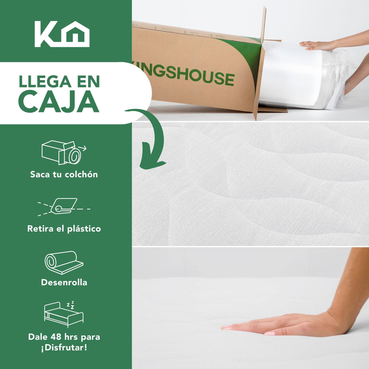 Colchón Matrimonial Espuma Alta Densidad 15 cm Ergonómico