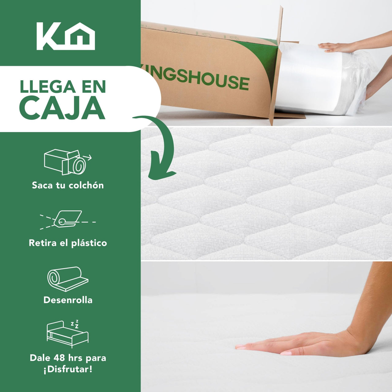 Colchón Matrimonial Espuma Alta Densidad 18 cm Firmeza Media