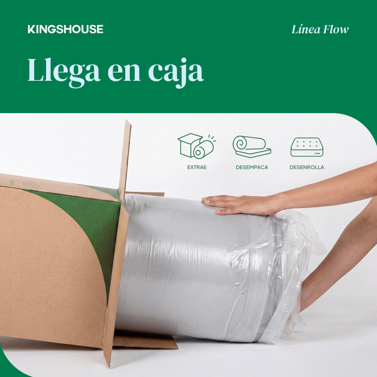 Colchón Matrimonial Kingshouse | Memory Foam 15cm | En Caja