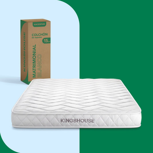 Colchón Matrimonial Kingshouse | Memory Foam 15cm | En CajaKHCESPMB