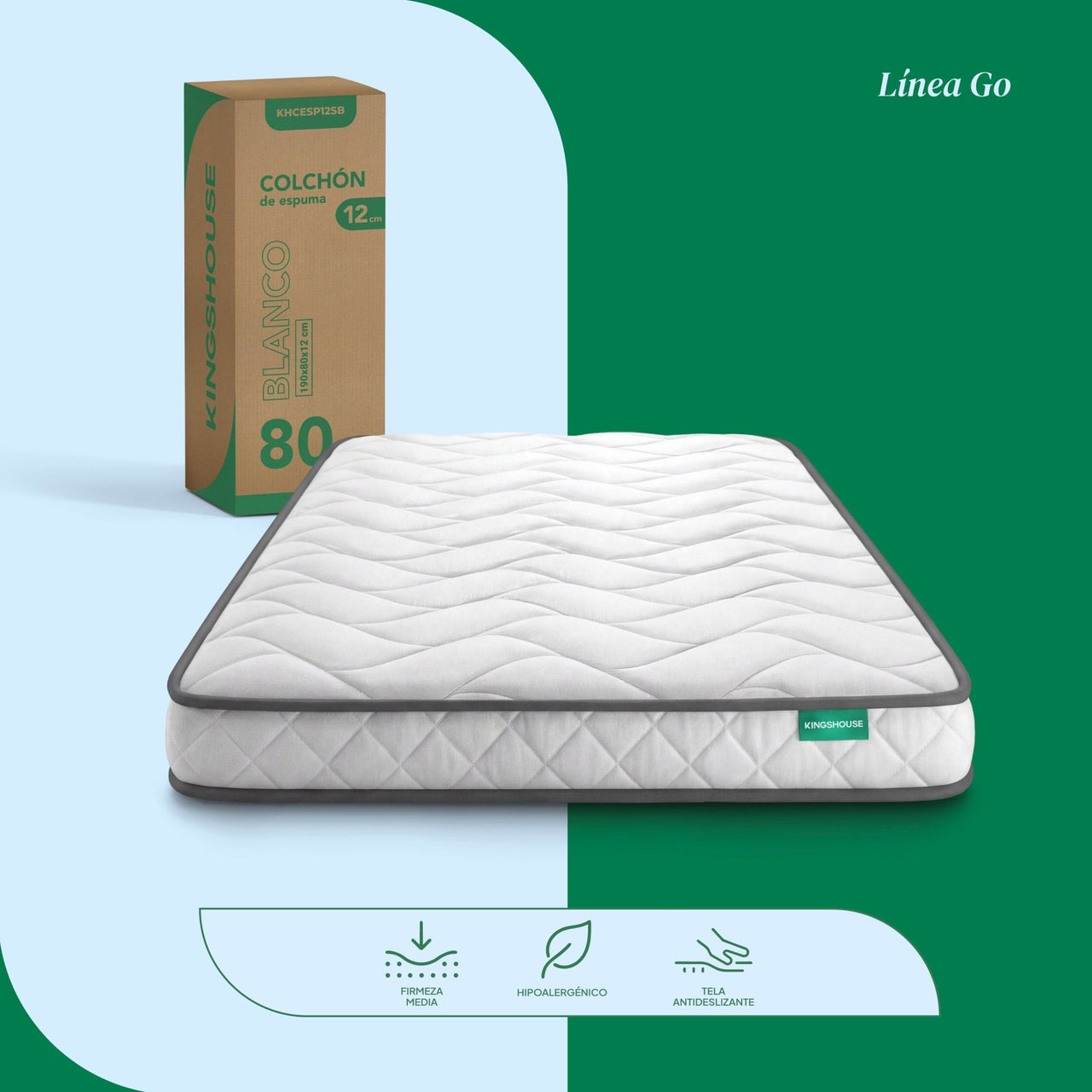 Colchoneta Individual Kingshouse | Memory Foam 12cm | En Caja