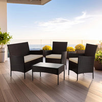 Thumbnail for Combo 2 Salas Exterior Ratán Tipo Mimbre con Cojines