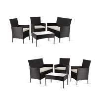 Thumbnail for Combo 2 Salas Exterior Ratán Tipo Mimbre con Cojines