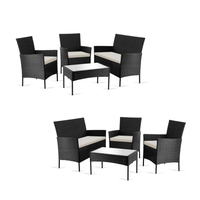 Thumbnail for Combo 2 Salas Exterior Ratán Tipo Mimbre con Cojines