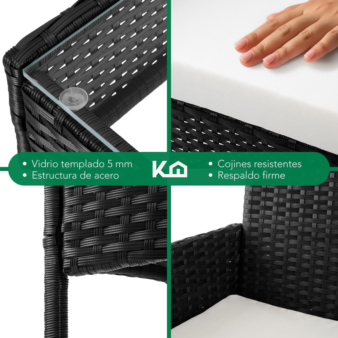 Combo 2 Salas Exterior Ratán Tipo Mimbre con Cojines