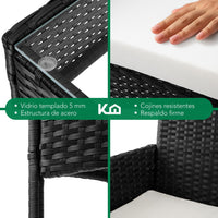 Thumbnail for Combo 2 Salas Exterior Ratán Tipo Mimbre con Cojines