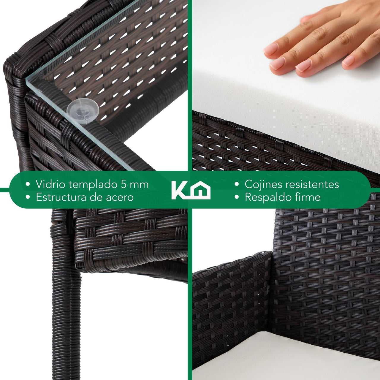 Combo 2 Salas Exterior Ratán Tipo Mimbre con Cojines