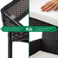 Thumbnail for Combo 2 Salas Exterior Ratán Tipo Mimbre con Cojines