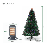 Thumbnail for Combo Árbol 1.80 m de Fibra Óptica + Calefactor con 3 Niveles