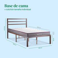 Thumbnail for Combo Cama de Metal y Colchón Individual Memory Foam