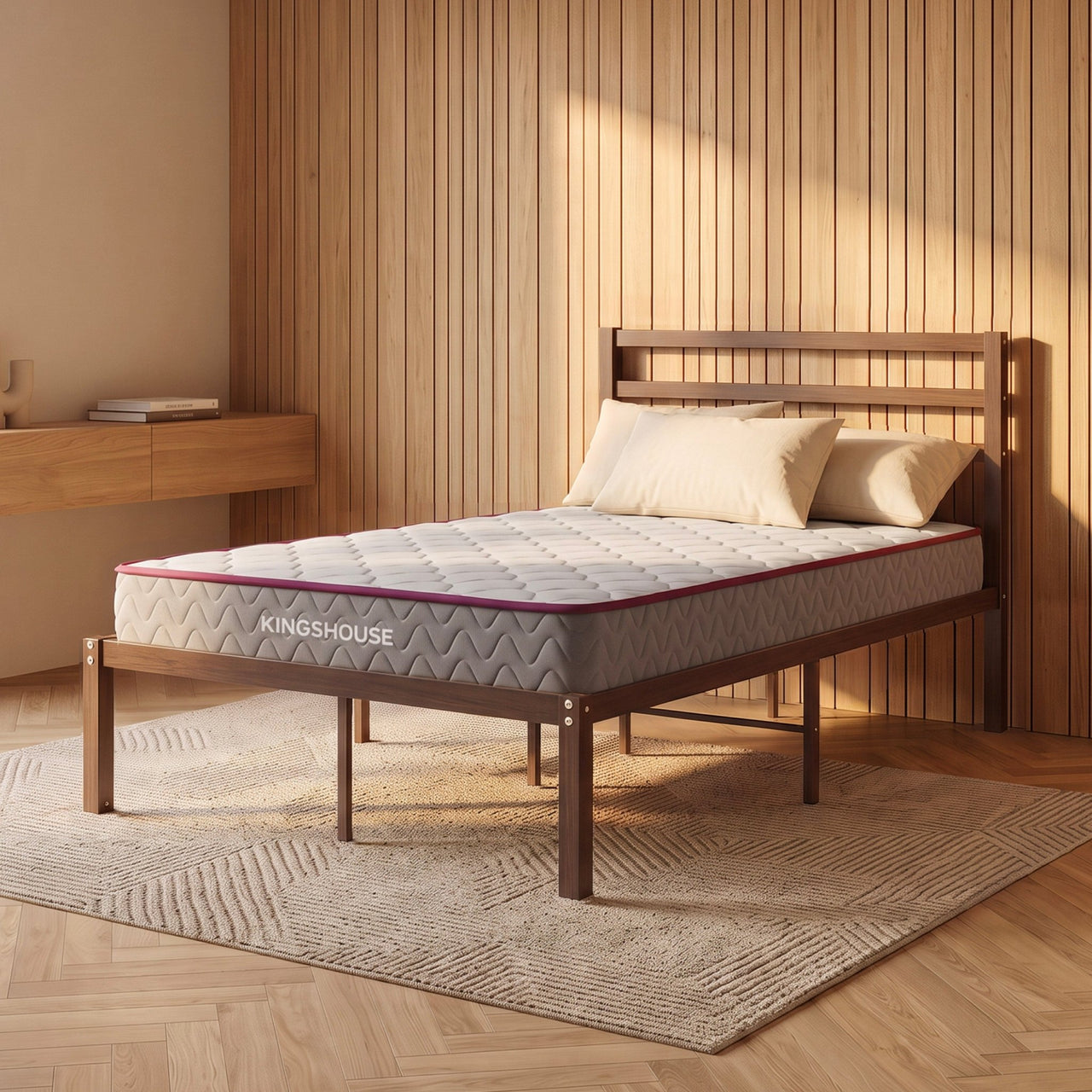 Combo Cama de Metal y Colchón Individual Memory Foam