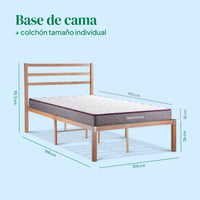 Thumbnail for Combo Cama de Metal y Colchón Individual Memory Foam