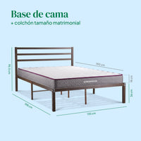Thumbnail for Combo Cama de Metal y Colchón Matrimonial Memory Foam