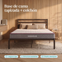 Thumbnail for Combo Cama de Metal y Colchón Matrimonial Memory Foam