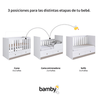 Thumbnail for Combo Cuna Convertible + Colchón Hipoalergénico Bamby