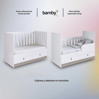 Thumbnail for Combo Cuna Convertible + Colchón Hipoalergénico Bamby
